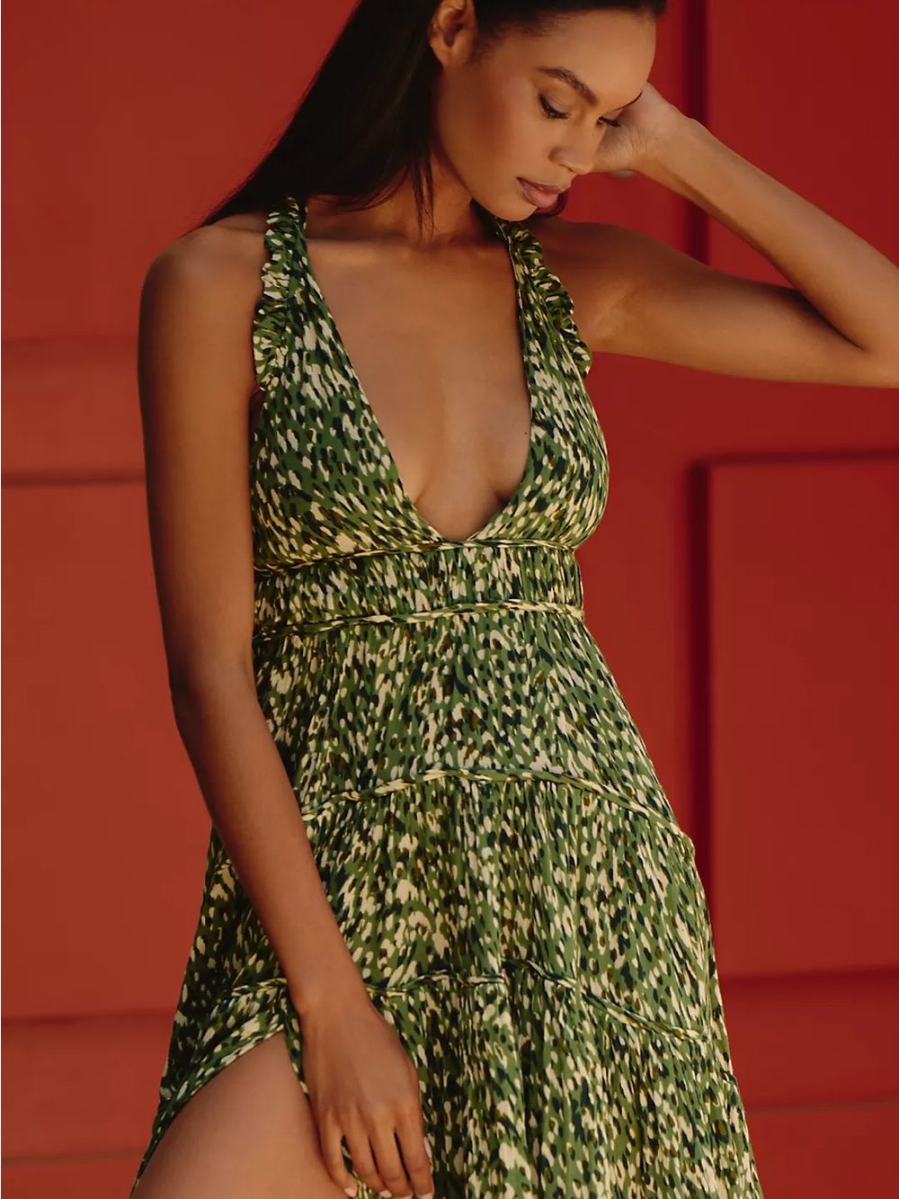 Anthropologie Celandine Sleevrless Plunge Midi Dress Size 1X - Picture 13 of 13